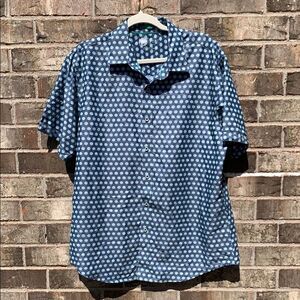Take 50% OFF- Men's Blue Polka Dot Shirt, Size-XL